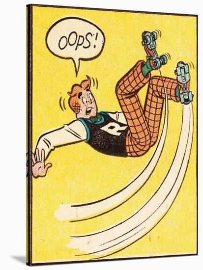 Archie Comics Retro: Archie Comic Panel; Rollerskating Oops! (Aged)-null-Stretched Canvas