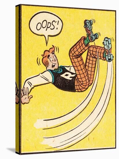 Archie Comics Retro: Archie Comic Panel; Rollerskating Oops! (Aged)-null-Stretched Canvas