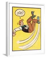 Archie Comics Retro: Archie Comic Panel; Rollerskating Oops! (Aged)-null-Framed Art Print