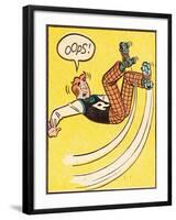 Archie Comics Retro: Archie Comic Panel; Rollerskating Oops! (Aged)-null-Framed Art Print