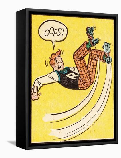 Archie Comics Retro: Archie Comic Panel; Rollerskating Oops! (Aged)-null-Framed Stretched Canvas