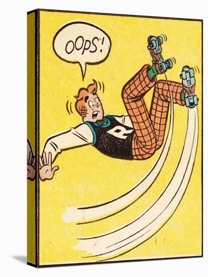 Archie Comics Retro: Archie Comic Panel; Rollerskating Oops! (Aged)-null-Stretched Canvas