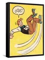 Archie Comics Retro: Archie Comic Panel; Rollerskating Oops! (Aged)-null-Framed Stretched Canvas