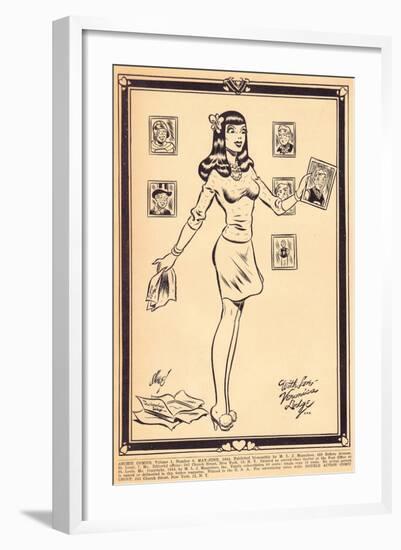 Archie Comics Retro: Archie Comic Panel With Love Veronica Lodge (Aged)-Harry Sahle-Framed Art Print