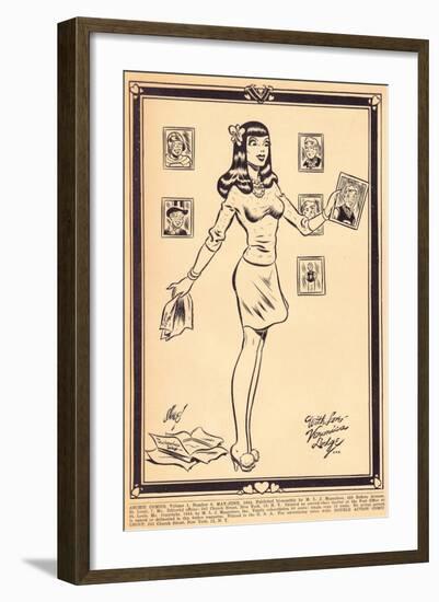 Archie Comics Retro: Archie Comic Panel With Love Veronica Lodge (Aged)-Harry Sahle-Framed Art Print