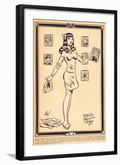 Archie Comics Retro: Archie Comic Panel With Love Veronica Lodge (Aged)-Harry Sahle-Framed Art Print