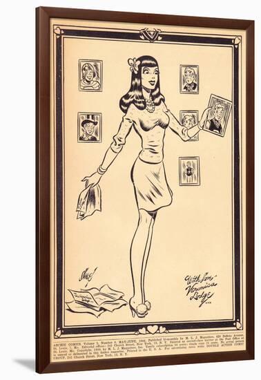 Archie Comics Retro: Archie Comic Panel With Love Veronica Lodge (Aged)-Harry Sahle-Framed Art Print