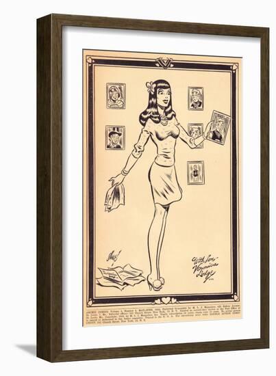 Archie Comics Retro: Archie Comic Panel With Love Veronica Lodge (Aged)-Harry Sahle-Framed Art Print