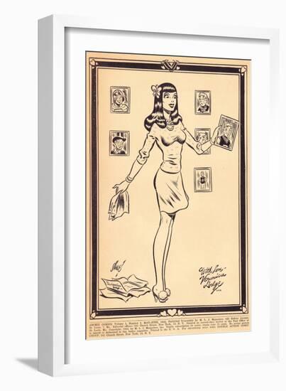 Archie Comics Retro: Archie Comic Panel With Love Veronica Lodge (Aged)-Harry Sahle-Framed Art Print