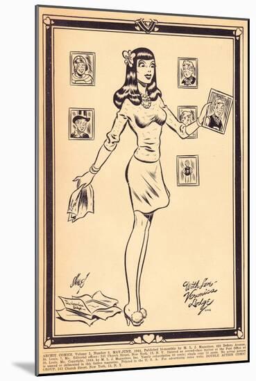 Archie Comics Retro: Archie Comic Panel With Love Veronica Lodge (Aged)-Harry Sahle-Mounted Art Print