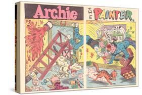 Archie Comics Retro: Archie Comic Spread Archie The Painter (Aged)-null-Stretched Canvas