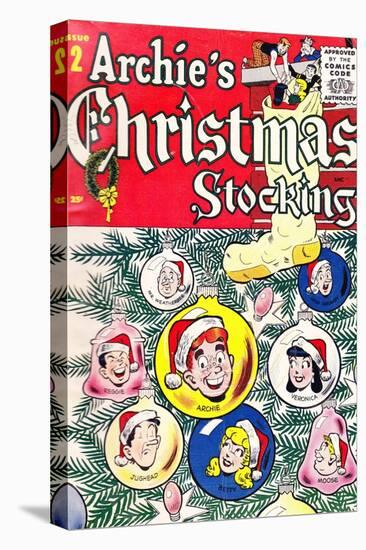 Archie Comics Retro: Archie's Christmas Stocking Cover No.2 (Aged)-null-Stretched Canvas