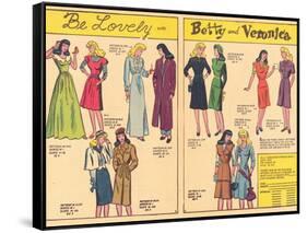 Archie Comics Retro: Be Lovely with Betty and Veronica Dress Patterns  (Aged)-null-Framed Stretched Canvas