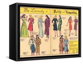 Archie Comics Retro: Be Lovely with Betty and Veronica Dress Patterns  (Aged)-null-Framed Stretched Canvas