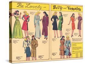 Archie Comics Retro: Be Lovely with Betty and Veronica Dress Patterns  (Aged)-null-Stretched Canvas