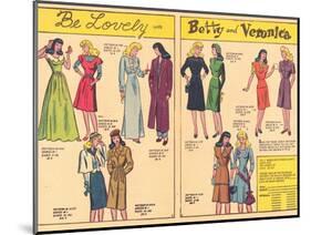 Archie Comics Retro: Be Lovely with Betty and Veronica Dress Patterns  (Aged)-null-Mounted Art Print