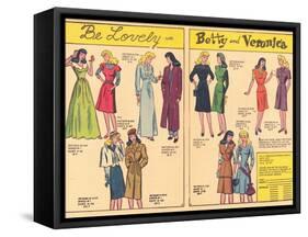 Archie Comics Retro: Be Lovely with Betty and Veronica Dress Patterns  (Aged)-null-Framed Stretched Canvas