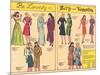 Archie Comics Retro: Be Lovely with Betty and Veronica Dress Patterns  (Aged)-null-Mounted Art Print