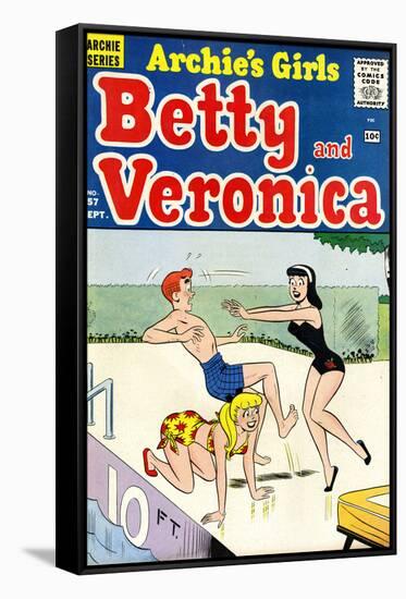 Archie Comics Retro: Betty and Veronica Comic Book Cover No.57 (Aged)-null-Framed Stretched Canvas