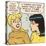 Archie Comics Retro: Betty and Veronica Comic Panel; Wolf Whistle (Aged)-null-Stretched Canvas