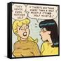 Archie Comics Retro: Betty and Veronica Comic Panel; Wolf Whistle (Aged)-null-Framed Stretched Canvas