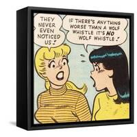 Archie Comics Retro: Betty and Veronica Comic Panel; Wolf Whistle (Aged)-null-Framed Stretched Canvas