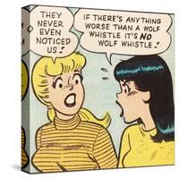 Archie Comics Retro: Betty and Veronica Comic Panel; Wolf Whistle (Aged)-null-Stretched Canvas