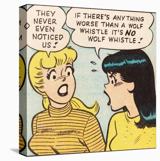 Archie Comics Retro: Betty and Veronica Comic Panel; Wolf Whistle (Aged)-null-Stretched Canvas