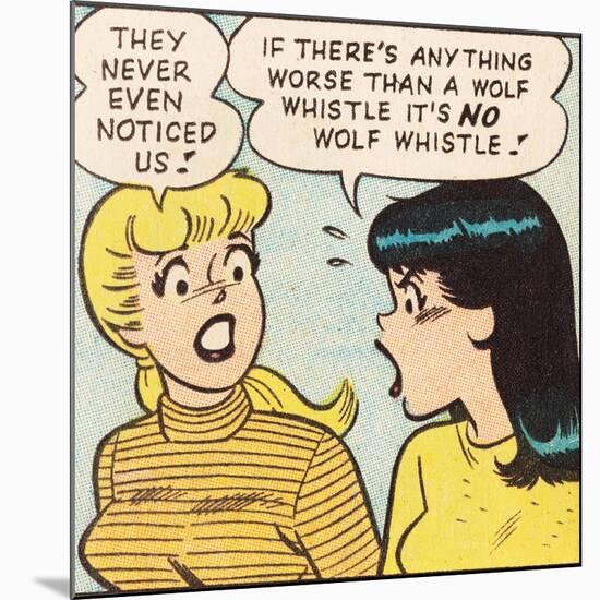 Archie Comics Retro: Betty and Veronica Comic Panel; Wolf Whistle (Aged)-null-Mounted Art Print