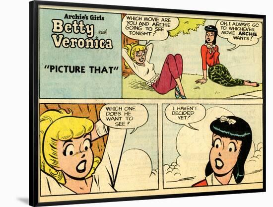 Archie Comics Retro: Betty and Veronica Comic Strip; Picture That (Aged)-null-Framed Poster