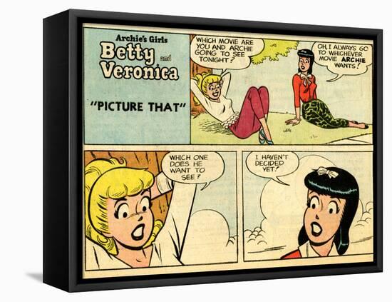 Archie Comics Retro: Betty and Veronica Comic Strip; Picture That (Aged)-null-Framed Stretched Canvas