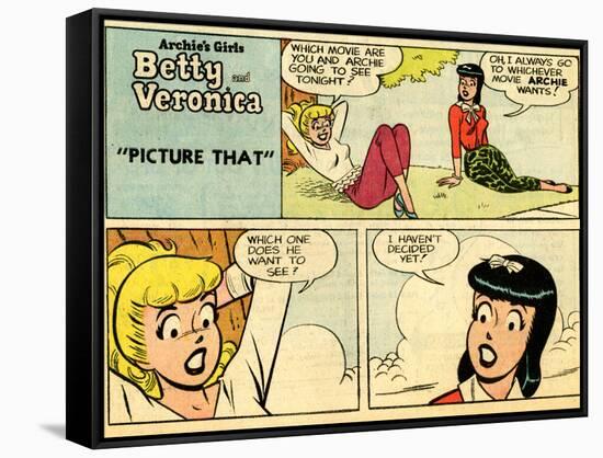 Archie Comics Retro: Betty and Veronica Comic Strip; Picture That (Aged)-null-Framed Stretched Canvas