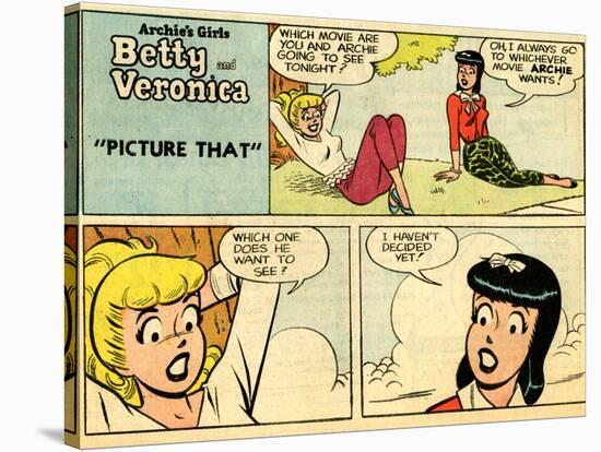 Archie Comics Retro: Betty and Veronica Comic Strip; Picture That (Aged)-null-Stretched Canvas