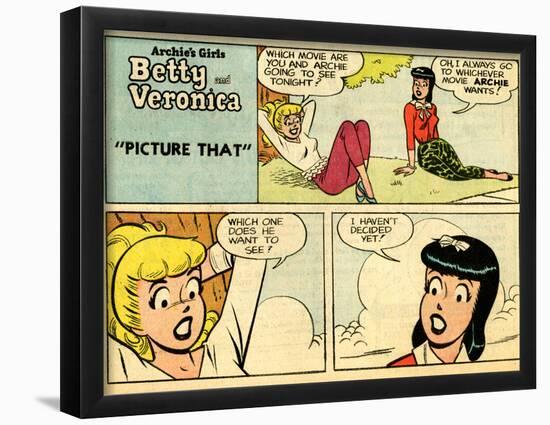 Archie Comics Retro: Betty and Veronica Comic Strip; Picture That (Aged)-null-Framed Poster