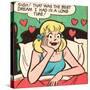 Archie Comics Retro: Betty Comic Panel; Best Dream (Aged)-null-Stretched Canvas