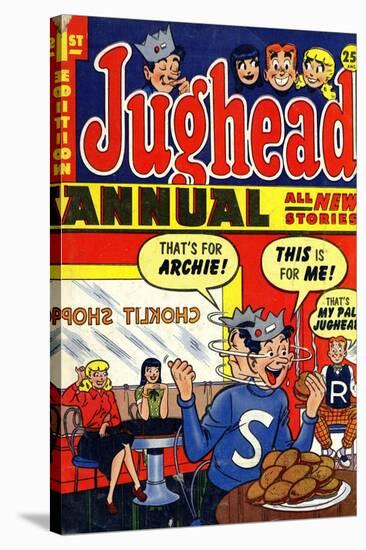 Archie Comics Retro: Jughead Annual Comic Book Cover No.1 (Aged)-null-Stretched Canvas