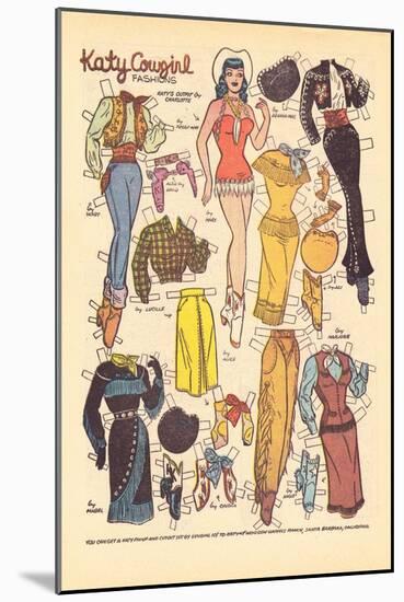Archie Comics Retro: Katy Keene Cowgirl Fashions (Aged)-Bill Woggon-Mounted Art Print