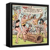 Archie Comics Retro: The Archies Comic Panel; The Prehistoric Archies (Aged)-null-Framed Stretched Canvas