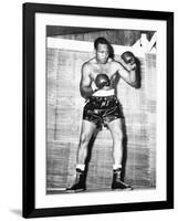 Archie Moore at Kenwood Camp, While Training for His Match with Rocky Marciano-null-Framed Photo