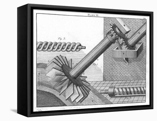 Archimedean Screws for Raising Water from One Level to Another, 1805-null-Framed Stretched Canvas