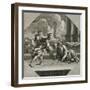 Archimedes Drawing Geometric Figures During the Sacking of Syracuse-Sebastien Bourdon-Framed Giclee Print