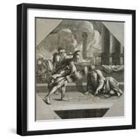 Archimedes Drawing Geometric Figures During the Sacking of Syracuse-Sebastien Bourdon-Framed Giclee Print