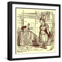 Archimedes Taking a Warm Bath, Illustration from 'The Comic History of Rome'-English-Framed Giclee Print