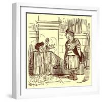 Archimedes Taking a Warm Bath, Illustration from 'The Comic History of Rome'-English-Framed Giclee Print