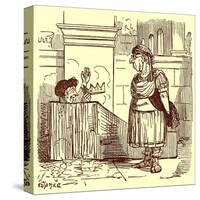 Archimedes Taking a Warm Bath, Illustration from 'The Comic History of Rome'-English-Stretched Canvas