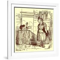 Archimedes Taking a Warm Bath, Illustration from 'The Comic History of Rome'-English-Framed Giclee Print