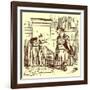 Archimedes Taking a Warm Bath, Illustration from 'The Comic History of Rome'-English-Framed Giclee Print