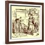 Archimedes Taking a Warm Bath, Illustration from 'The Comic History of Rome'-English-Framed Giclee Print