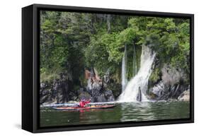 Archipelago De Los Chonos, Man Sea Kayaking, Aysen, Chile-Fredrik Norrsell-Framed Stretched Canvas