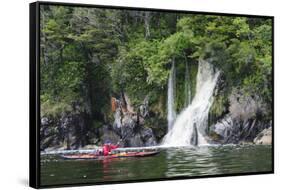 Archipelago De Los Chonos, Man Sea Kayaking, Aysen, Chile-Fredrik Norrsell-Framed Stretched Canvas